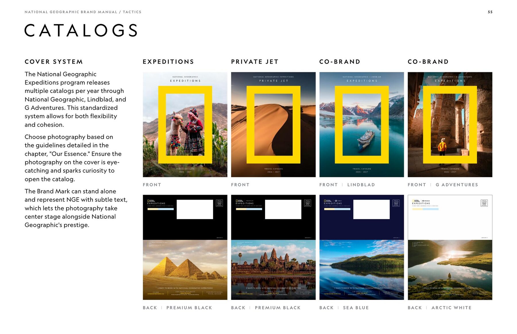 Catalog cover system across product lines